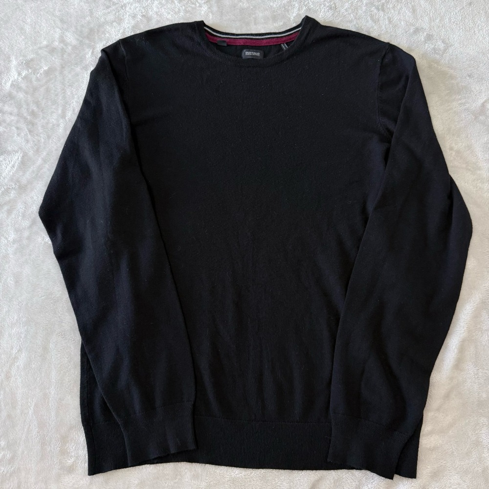 Buffalo David Bitton Men's Black Crew Neck Long‎ Sleeve Sweater XL